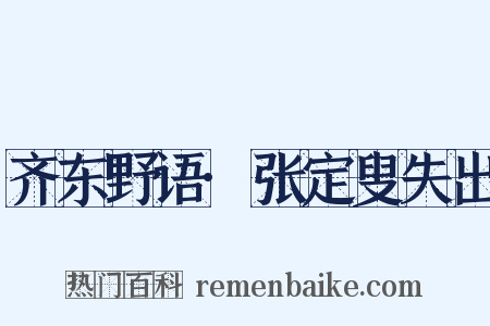 齐东野语·张定叟失出是什么意思的图片